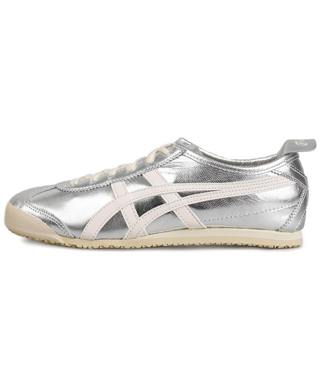 ONITSUKA TIGER Серебряные кожаные кроссовки, фото 6