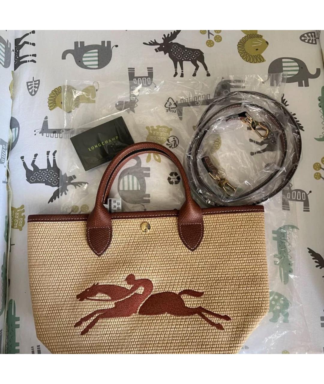 LONGCHAMP Бежевая сумка тоут, фото 3