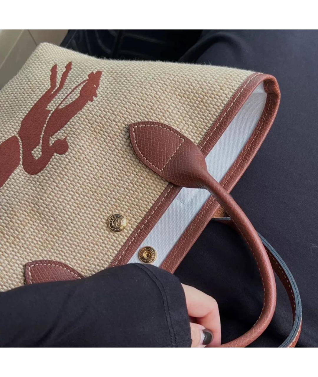 LONGCHAMP Бежевая сумка тоут, фото 2
