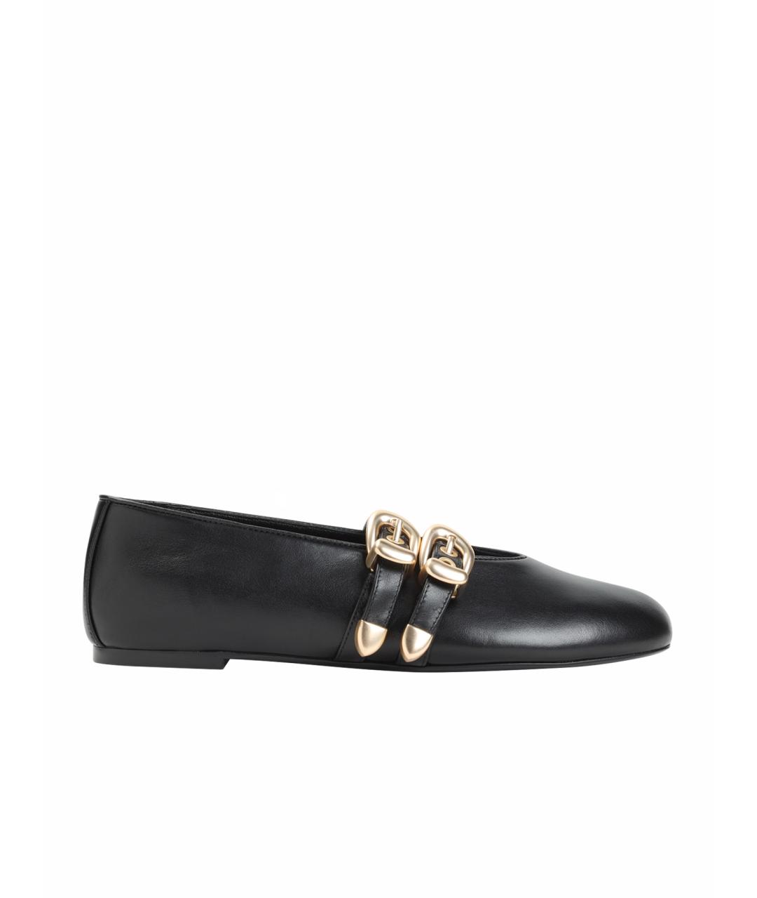 STUART WEITZMAN Черные кожаные балетки, фото 1