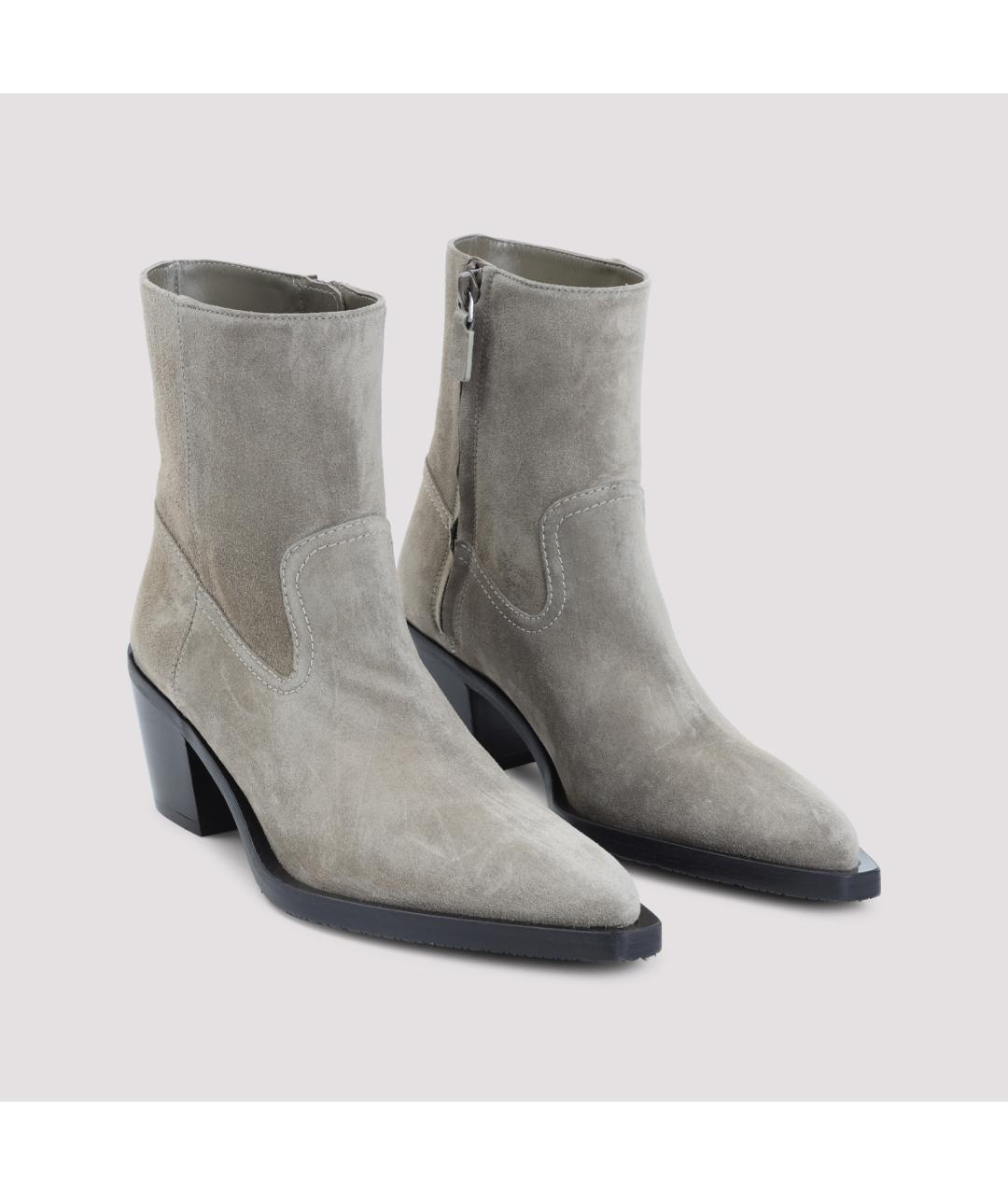 STUART WEITZMAN Серые замшевые ботинки, фото 5