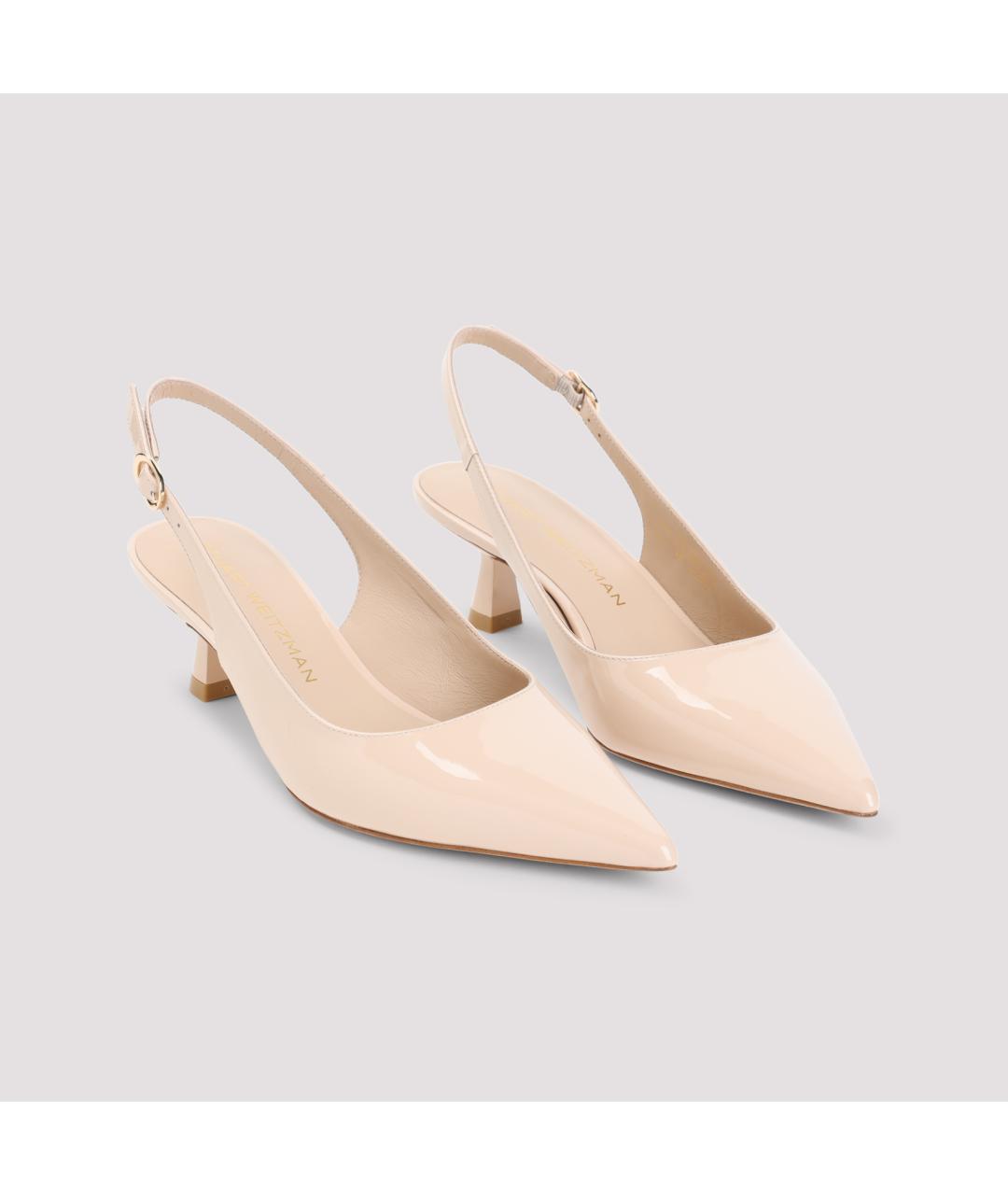 STUART WEITZMAN Бежевые туфли из лакированной кожи, фото 5