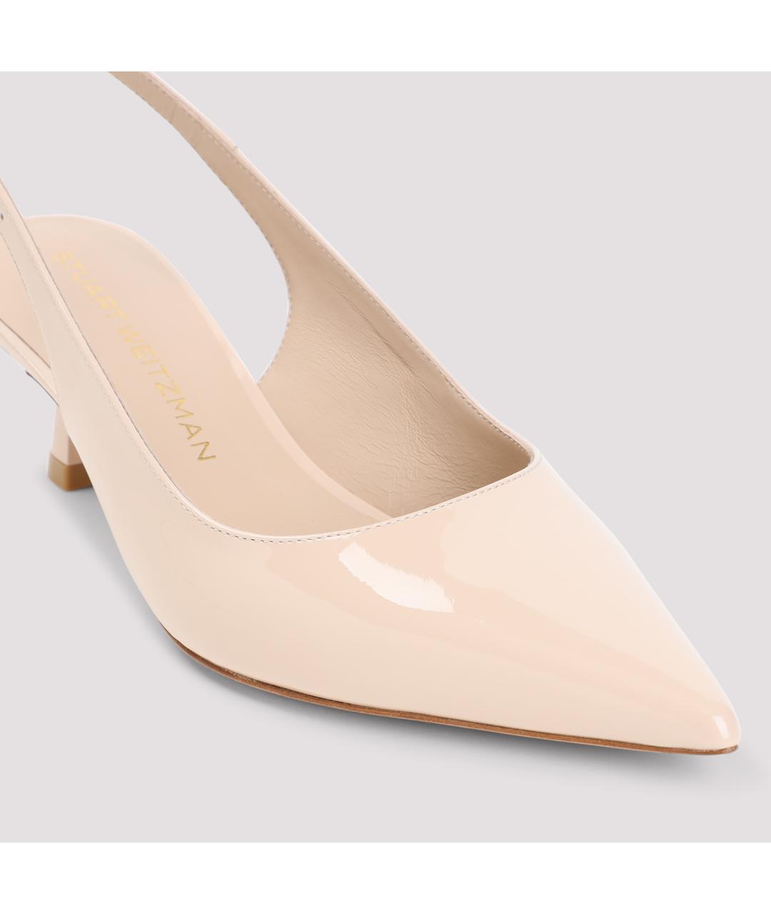 STUART WEITZMAN Бежевые туфли из лакированной кожи, фото 6
