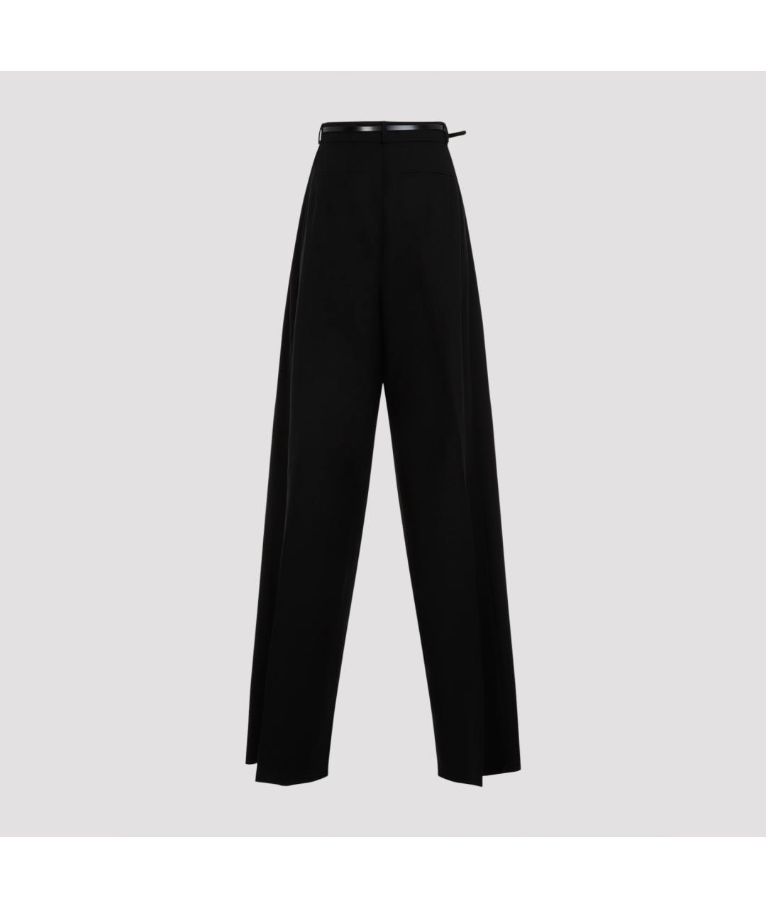 SPORTMAX Черные шерстяные прямые брюки, фото 4