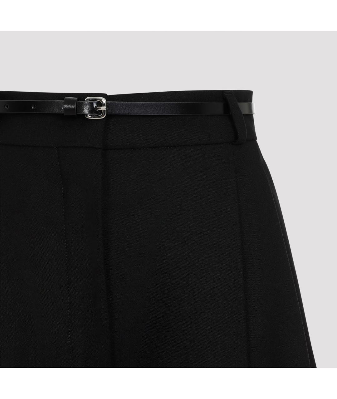 SPORTMAX Черные шерстяные прямые брюки, фото 5