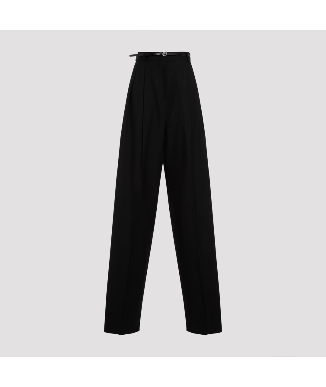 SPORTMAX Черные шерстяные прямые брюки, фото 2
