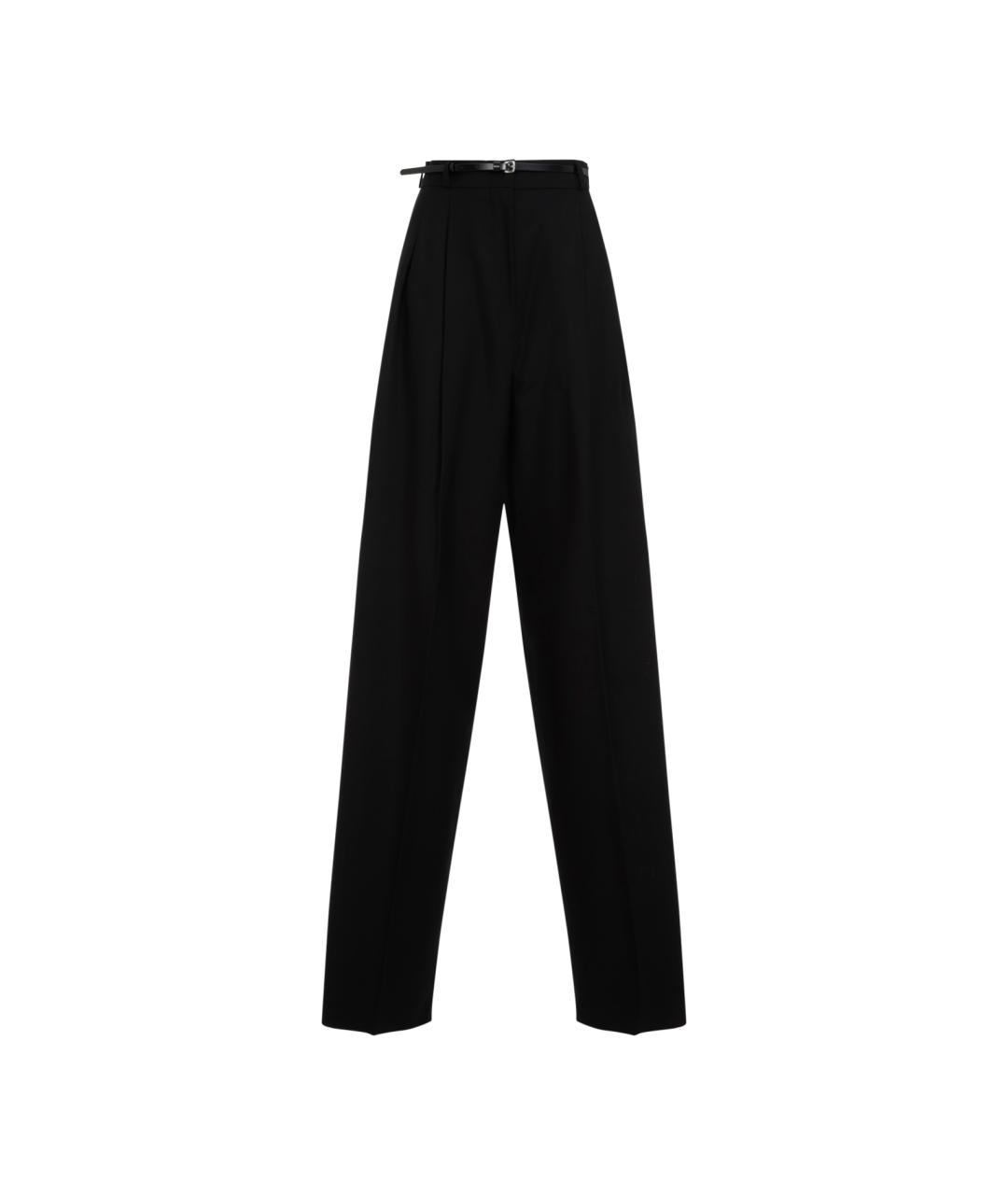 SPORTMAX Черные шерстяные прямые брюки, фото 1