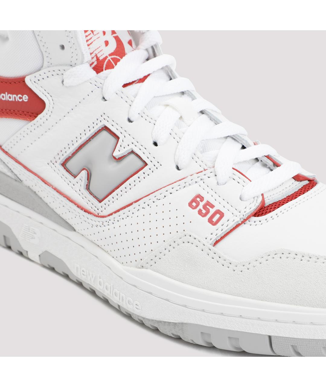 NEW BALANCE Белые кожаные низкие кроссовки / кеды, фото 4