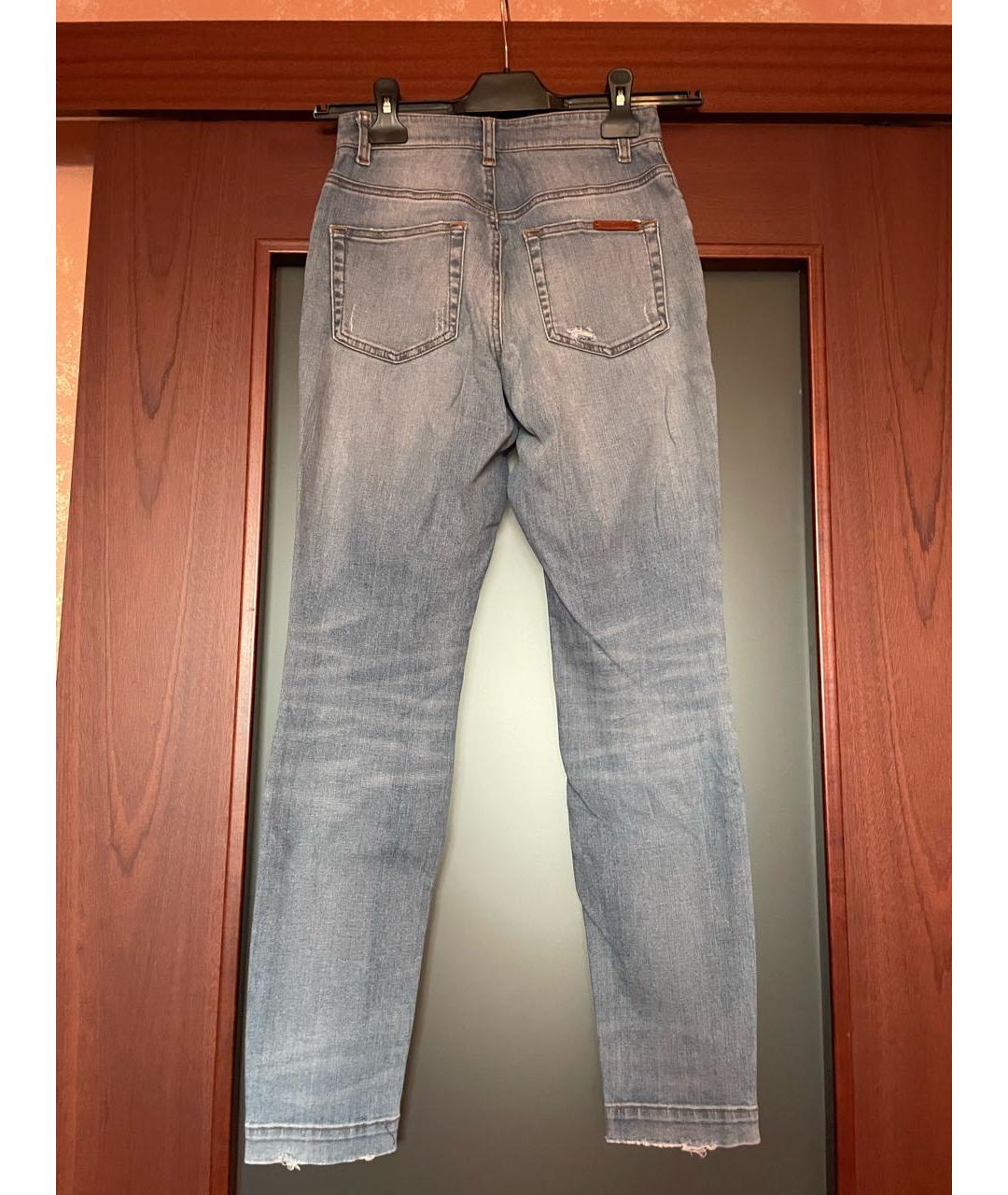 DOLCE&GABBANA Голубые хлопко-эластановые джинсы слим, фото 2
