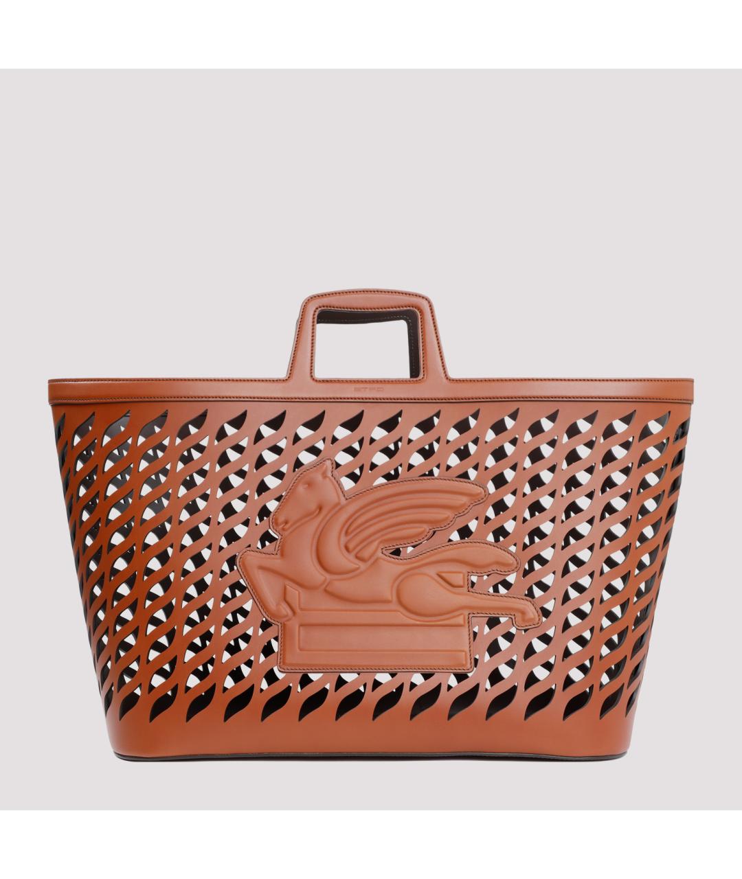 ETRO Коричневая кожаная сумка тоут, фото 2