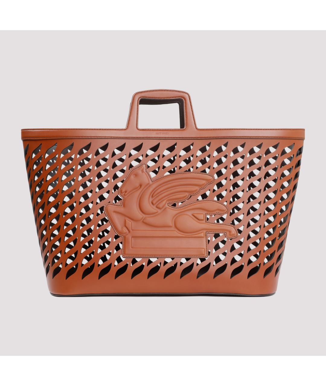 ETRO Коричневая кожаная сумка тоут, фото 3