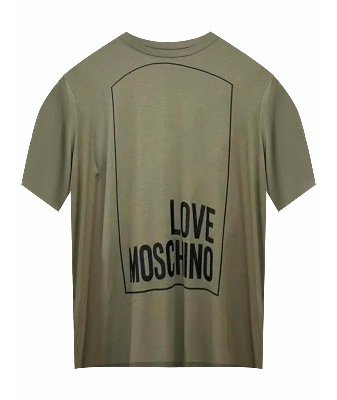 LOVE MOSCHINO Хаки футболка, фото 1