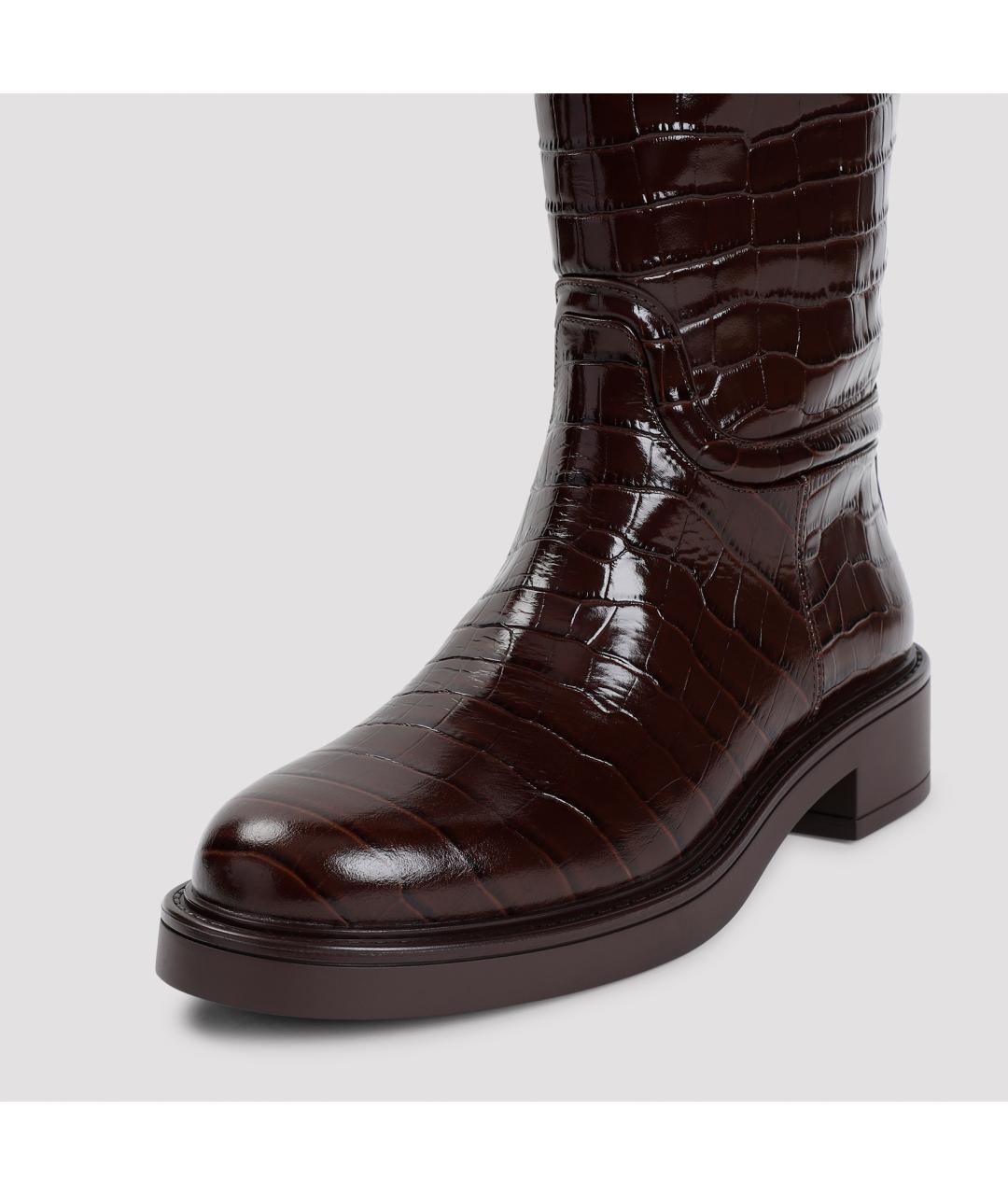 STUART WEITZMAN Коричневые кожаные сапоги, фото 6