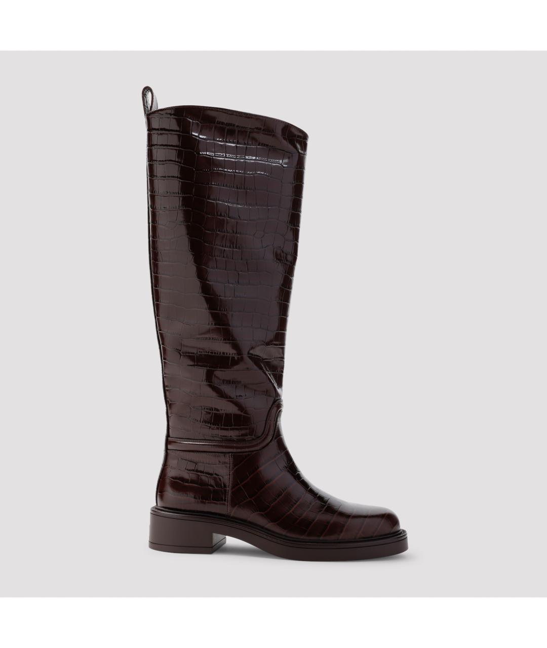 STUART WEITZMAN Коричневые кожаные сапоги, фото 3