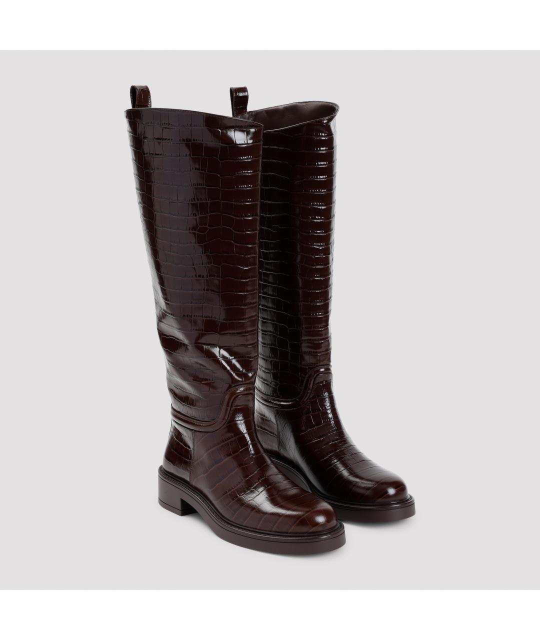 STUART WEITZMAN Коричневые кожаные сапоги, фото 5