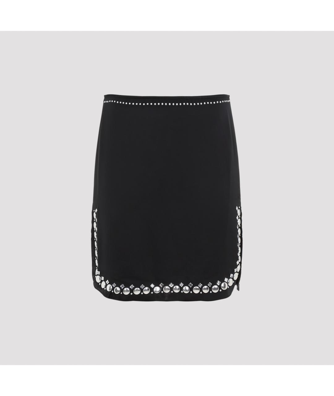 PACO RABANNE Черная полиэстеровая юбка мини, фото 3