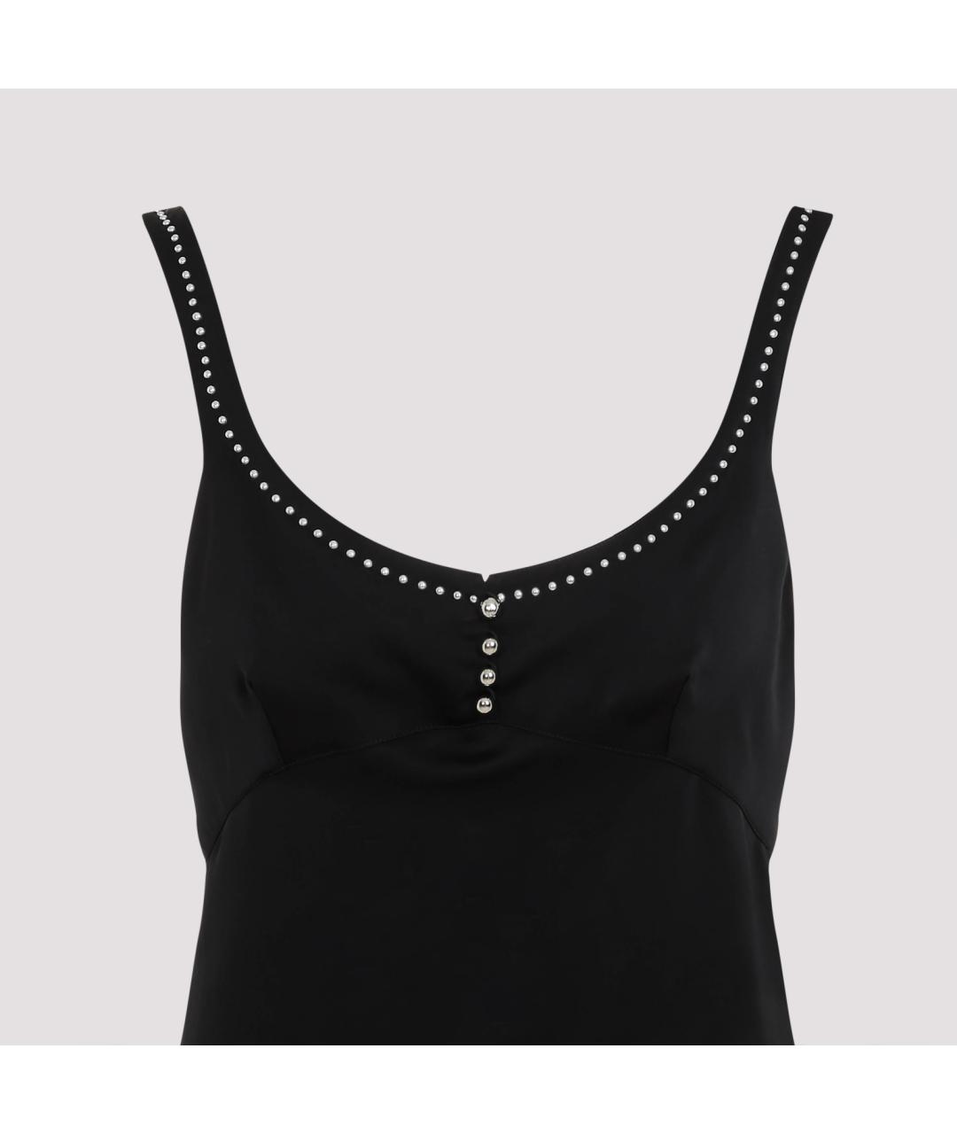 PACO RABANNE Черная полиэстеровая майка, фото 5