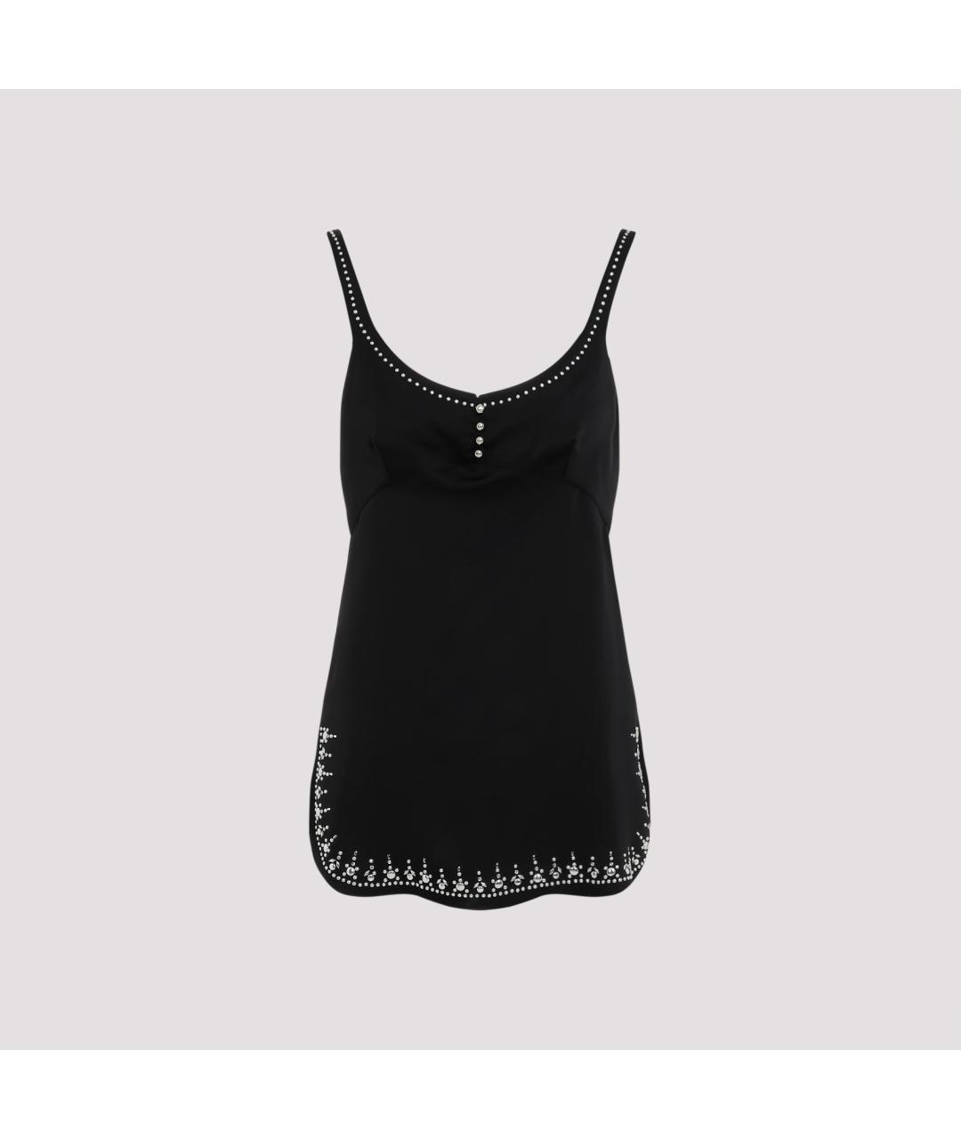 PACO RABANNE Черная полиэстеровая майка, фото 2
