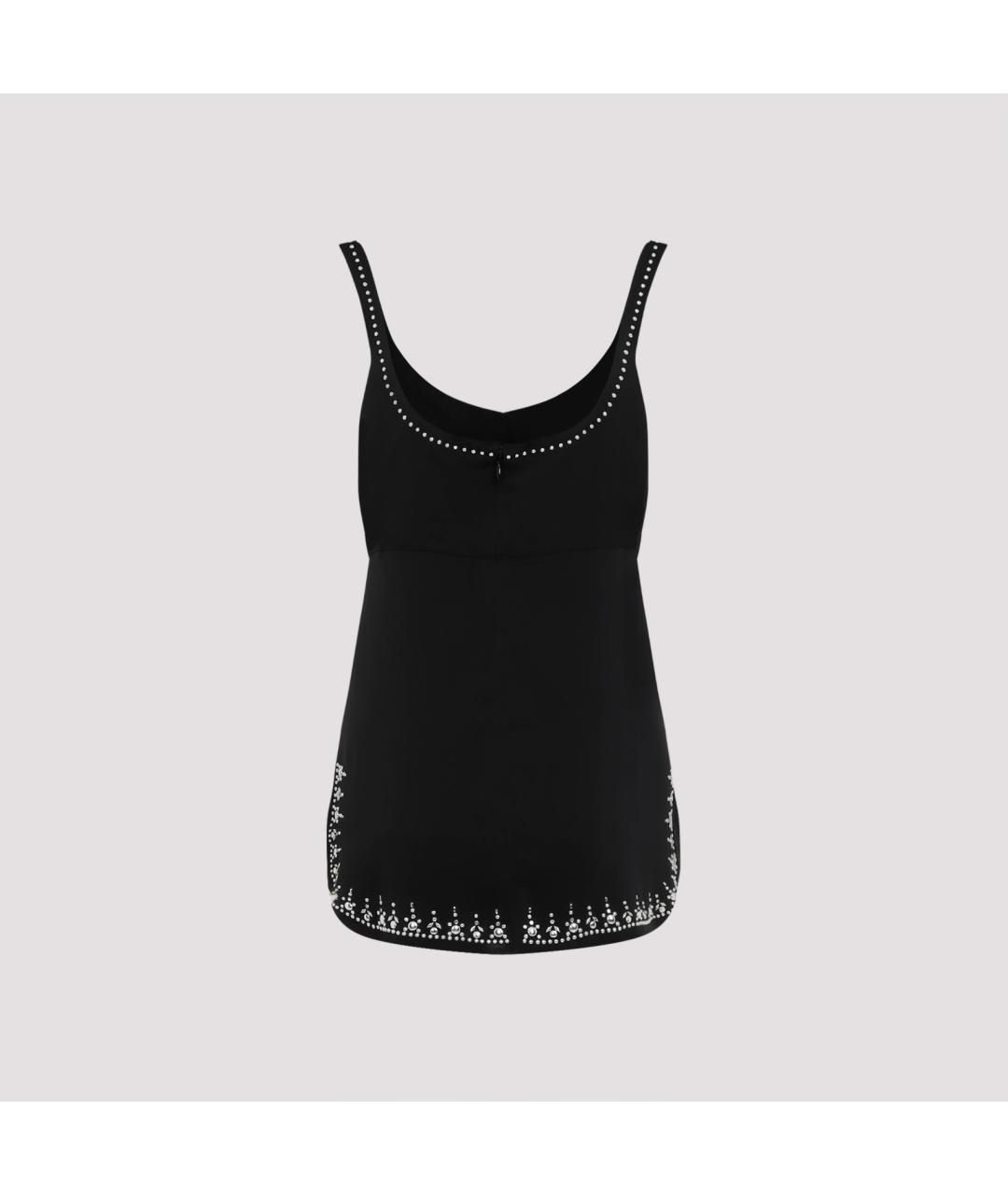 PACO RABANNE Черная полиэстеровая майка, фото 4