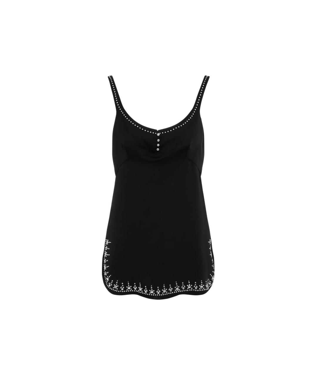 PACO RABANNE Черная полиэстеровая майка, фото 1
