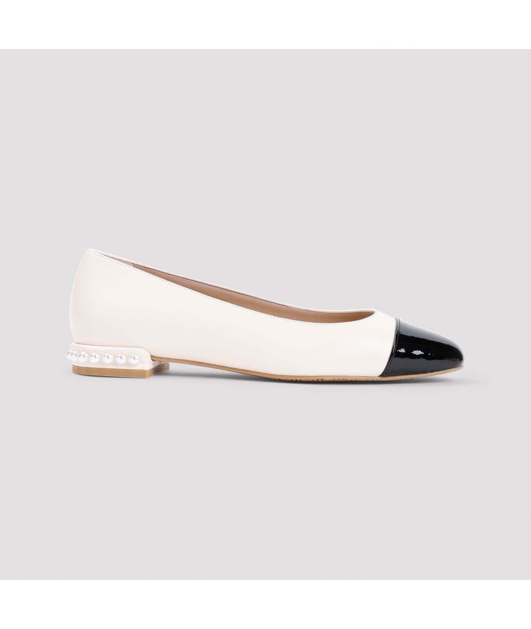 STUART WEITZMAN Бежевые кожаные балетки, фото 3