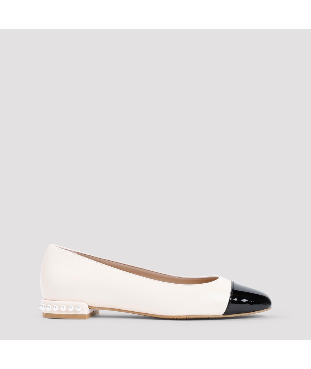 STUART WEITZMAN Бежевые кожаные балетки, фото 2