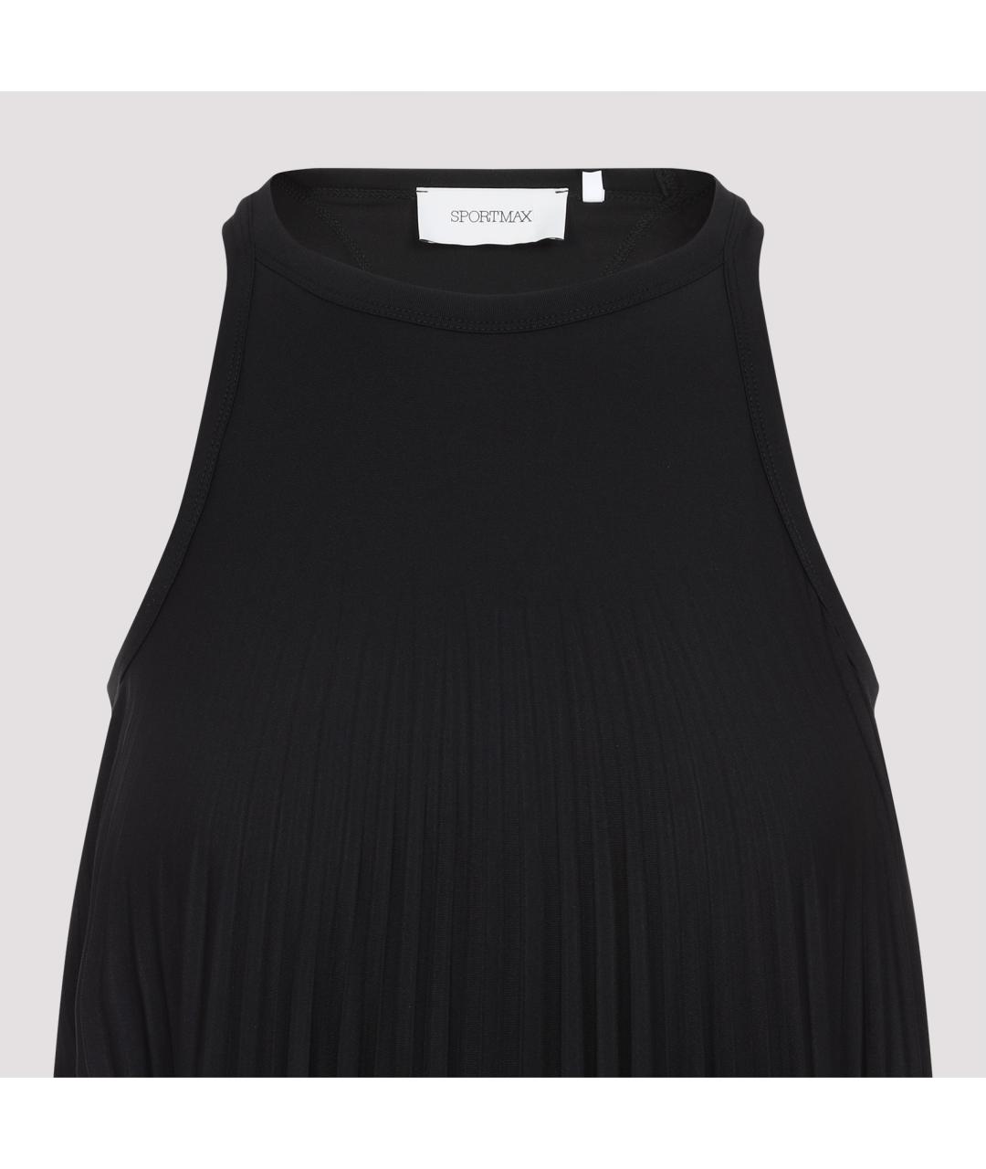 SPORTMAX Черное полиэстеровое повседневное платье, фото 5