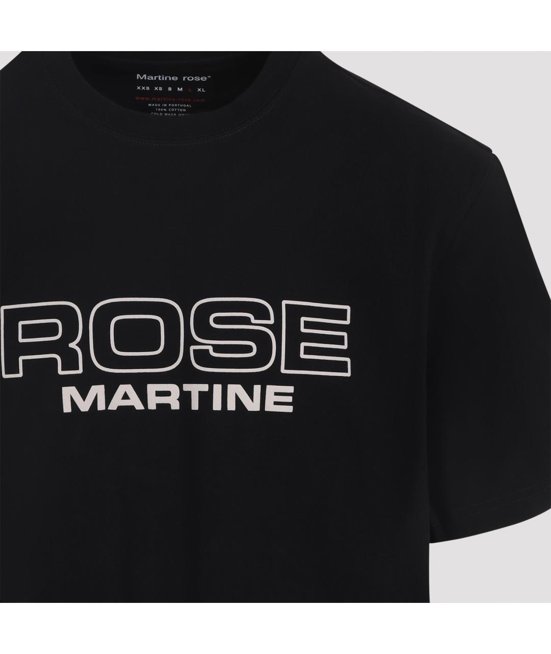 MARTINE ROSE Черная хлопковая футболка, фото 5