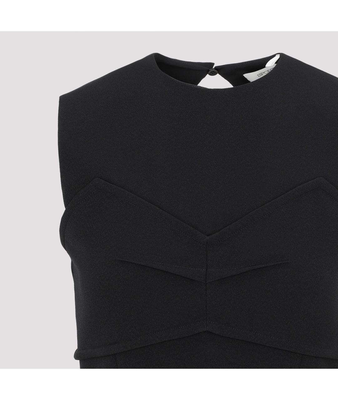 SPORTMAX Черное полиэстеровое повседневное платье, фото 5