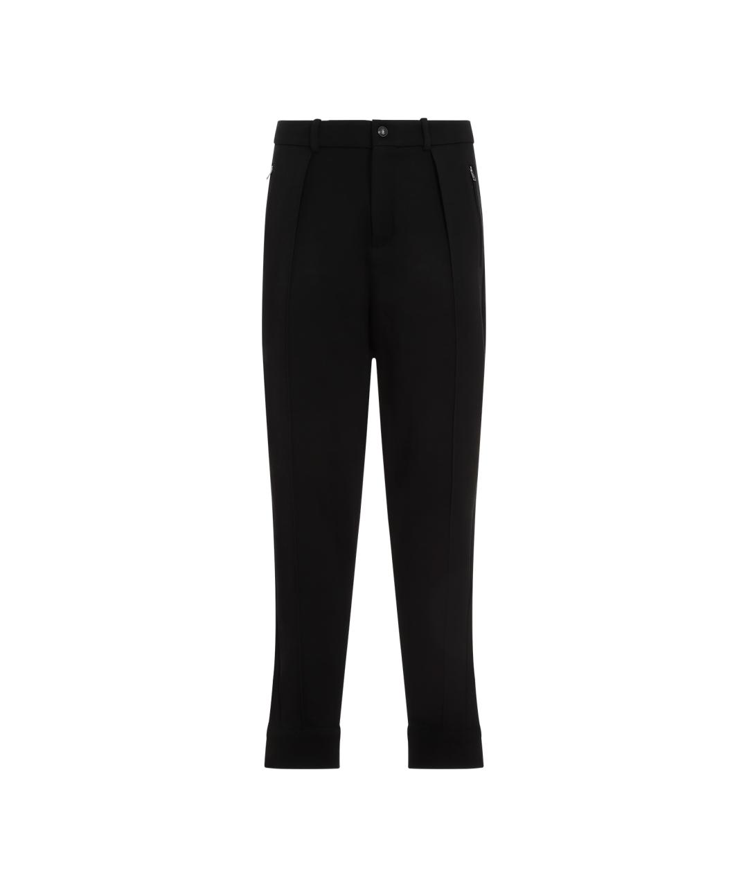 RALPH LAUREN Черные шерстяные повседневные брюки, фото 1
