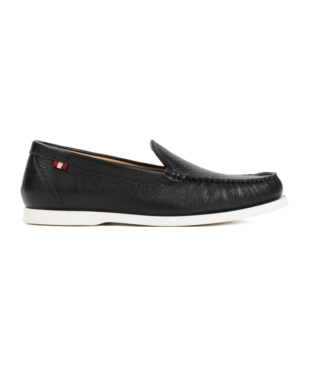 BALLY Черные кожаные лоферы, фото 1
