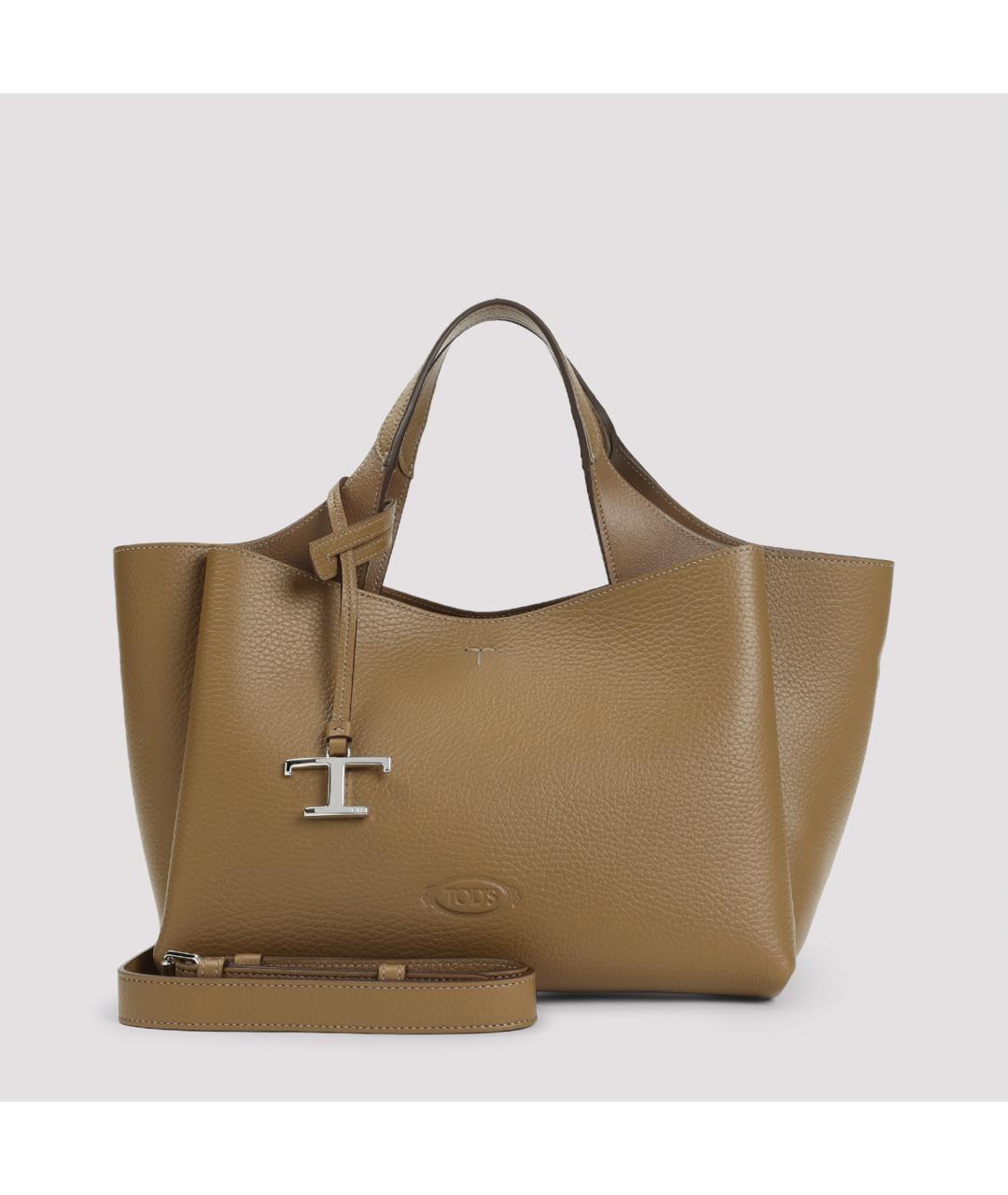 TOD'S Коричневая кожаная сумка тоут, фото 2