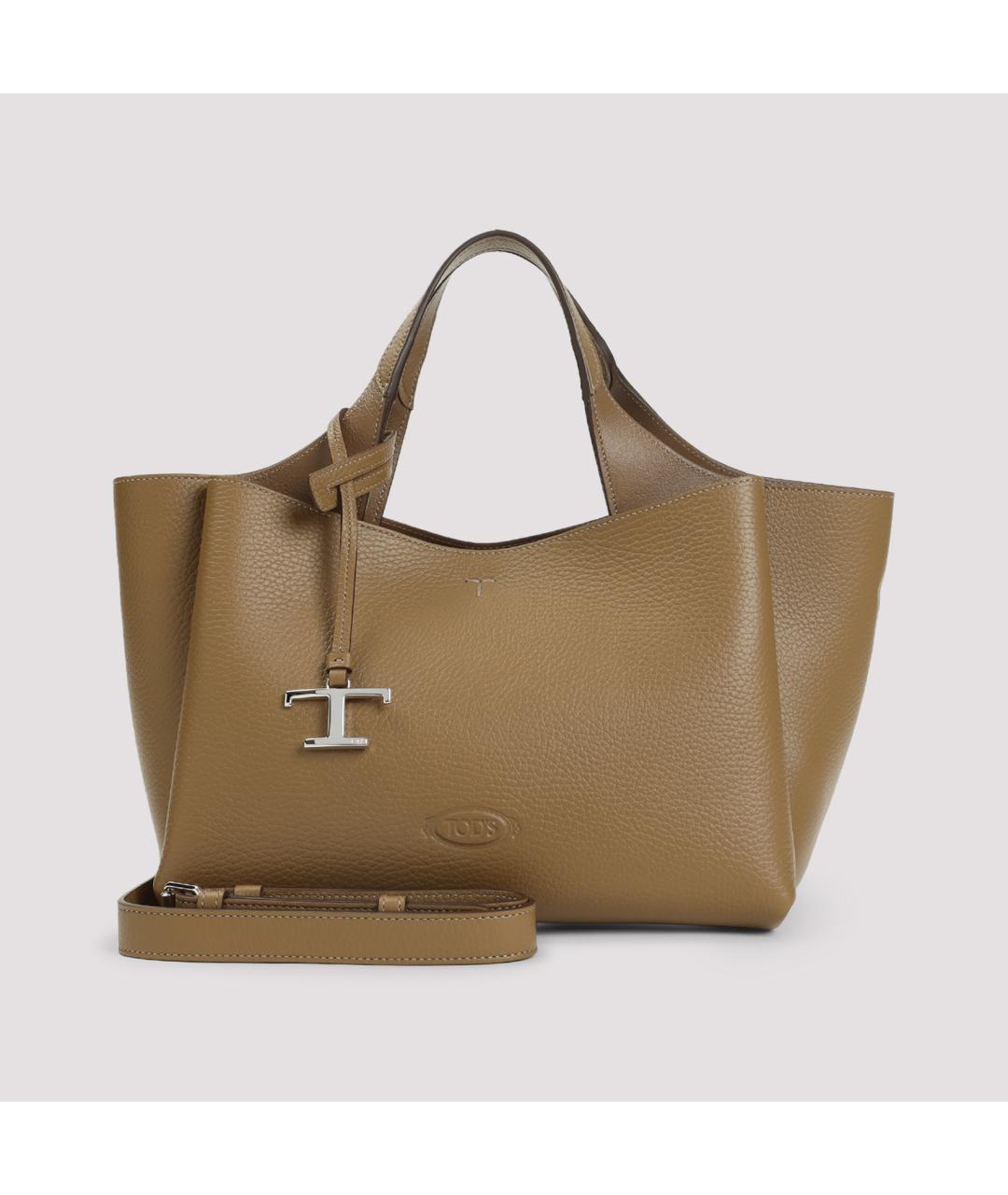 TOD'S Коричневая кожаная сумка тоут, фото 3