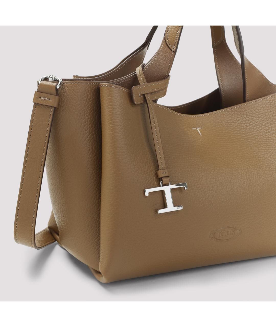 TOD'S Коричневая кожаная сумка тоут, фото 6