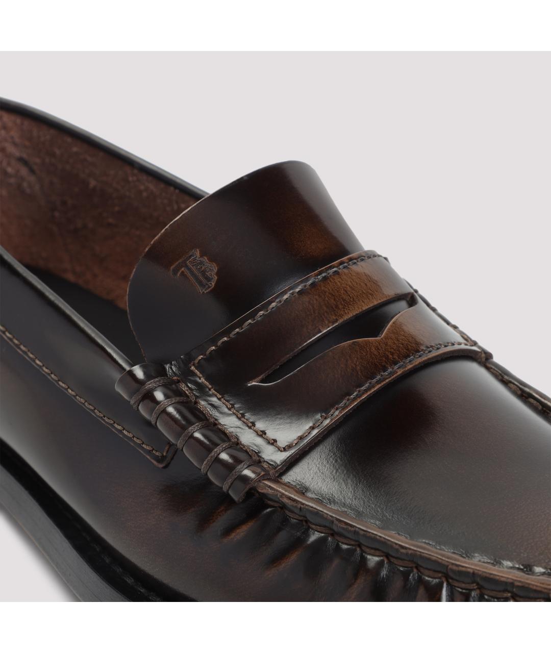 TOD'S Коричневые кожаные лоферы, фото 6