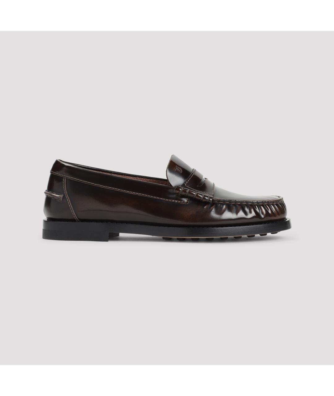 TOD'S Коричневые кожаные лоферы, фото 3
