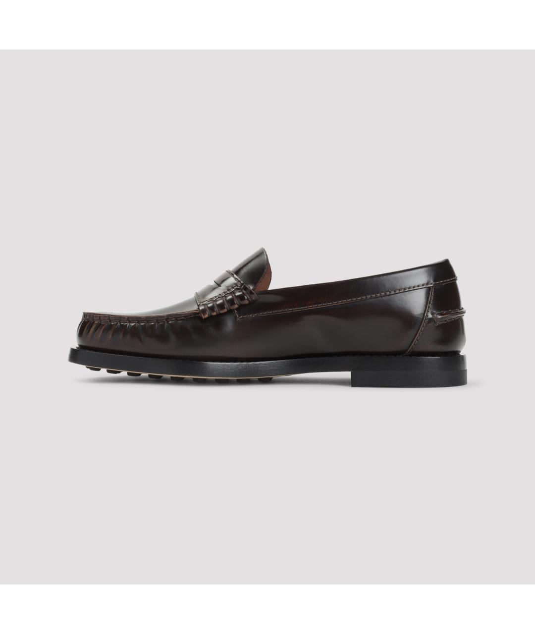 TOD'S Коричневые кожаные лоферы, фото 4