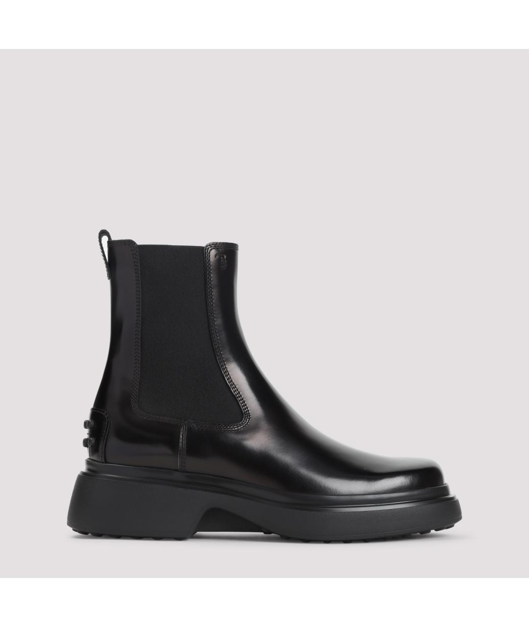 TOD'S Черные кожаные ботинки, фото 2