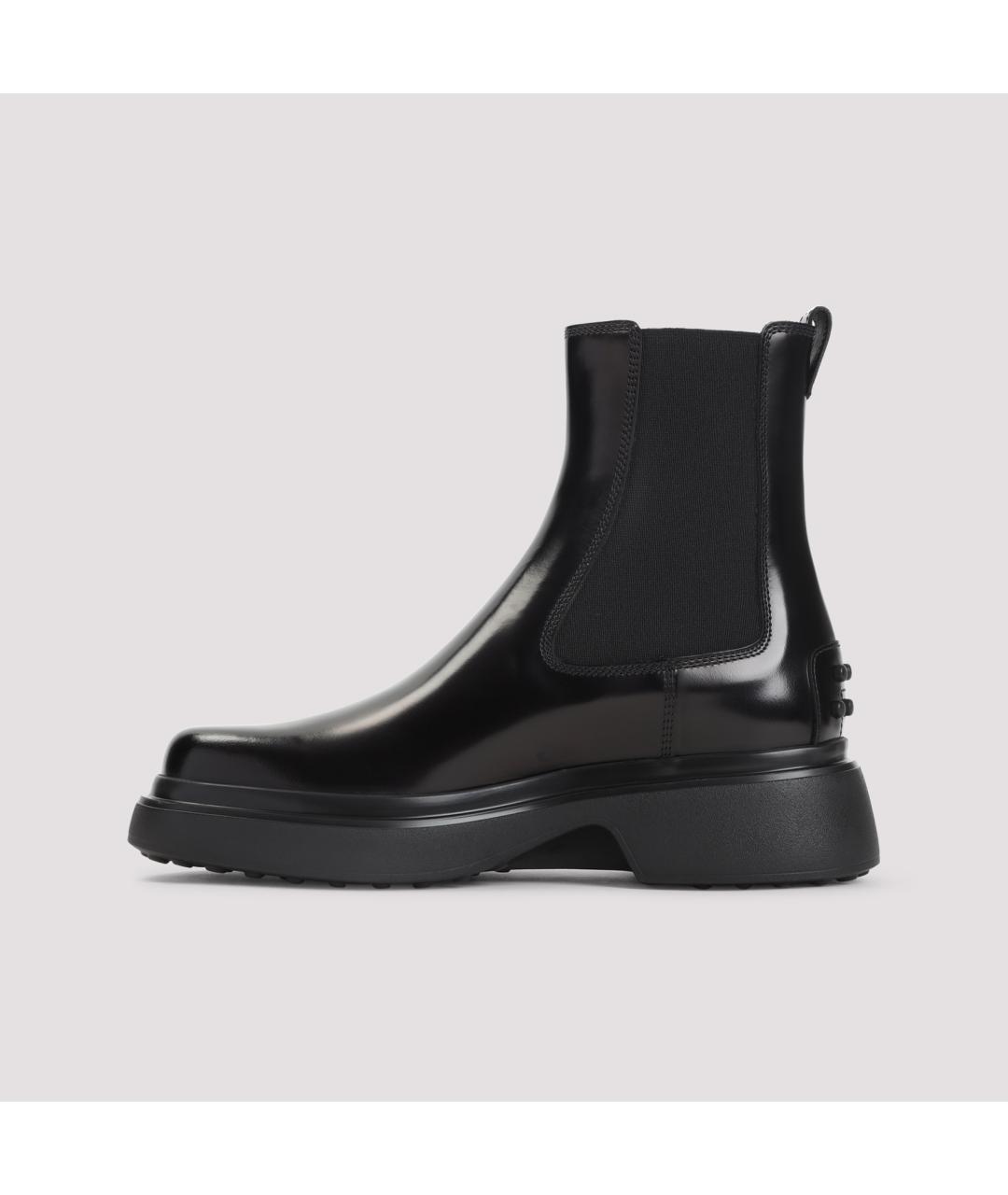 TOD'S Черные кожаные ботинки, фото 4