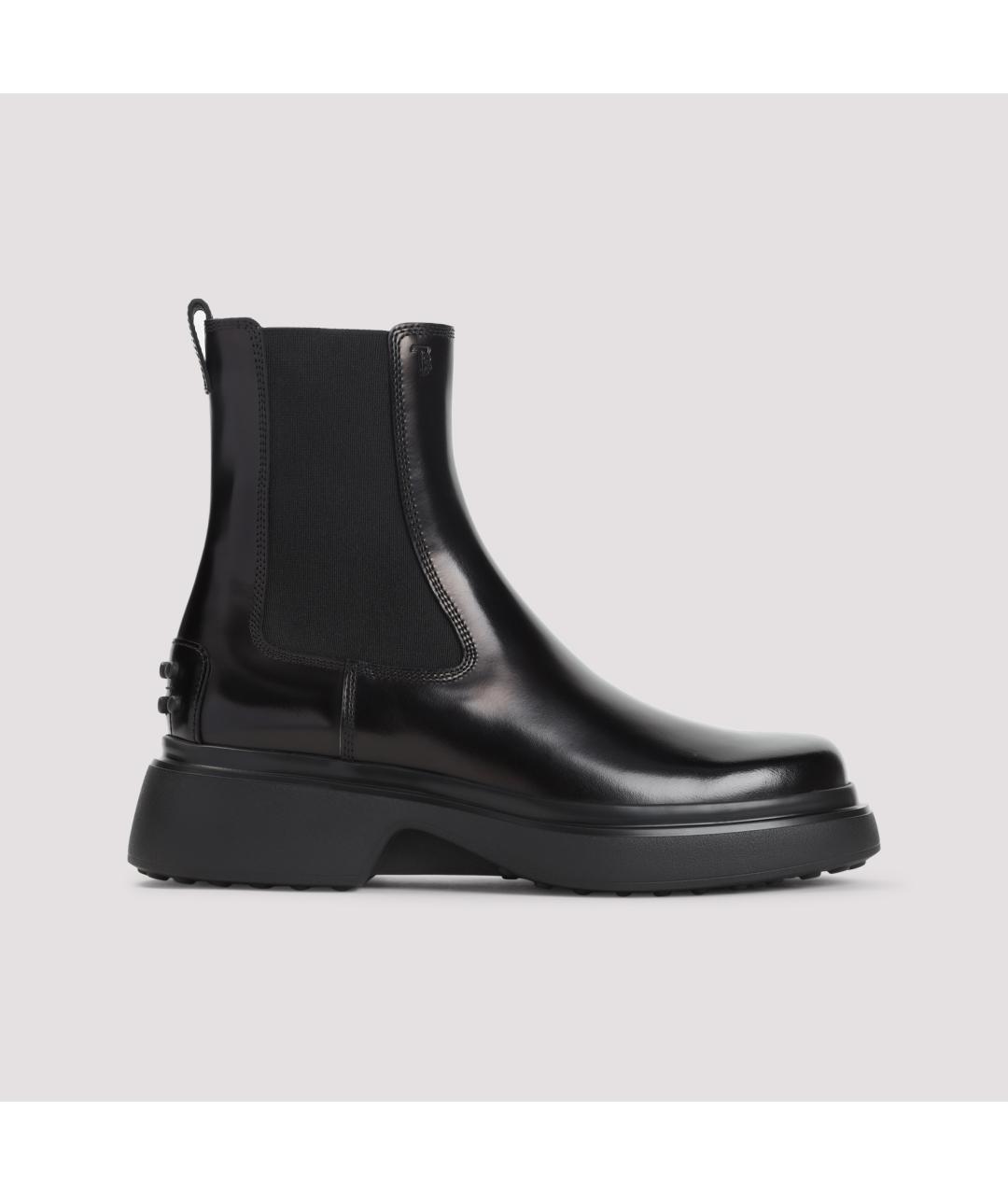 TOD'S Черные кожаные ботинки, фото 3