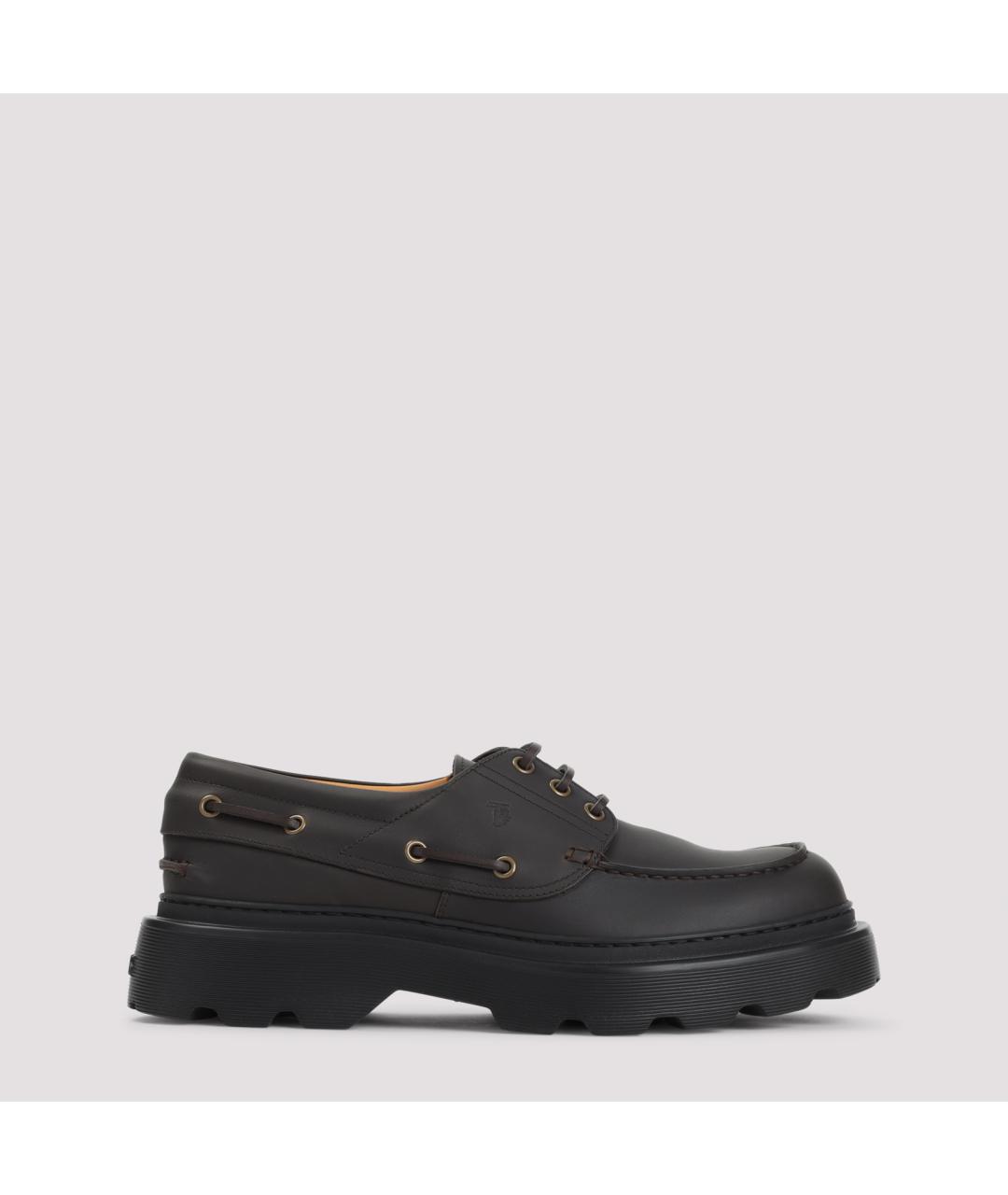 TOD'S Черные кожаные низкие ботинки, фото 2