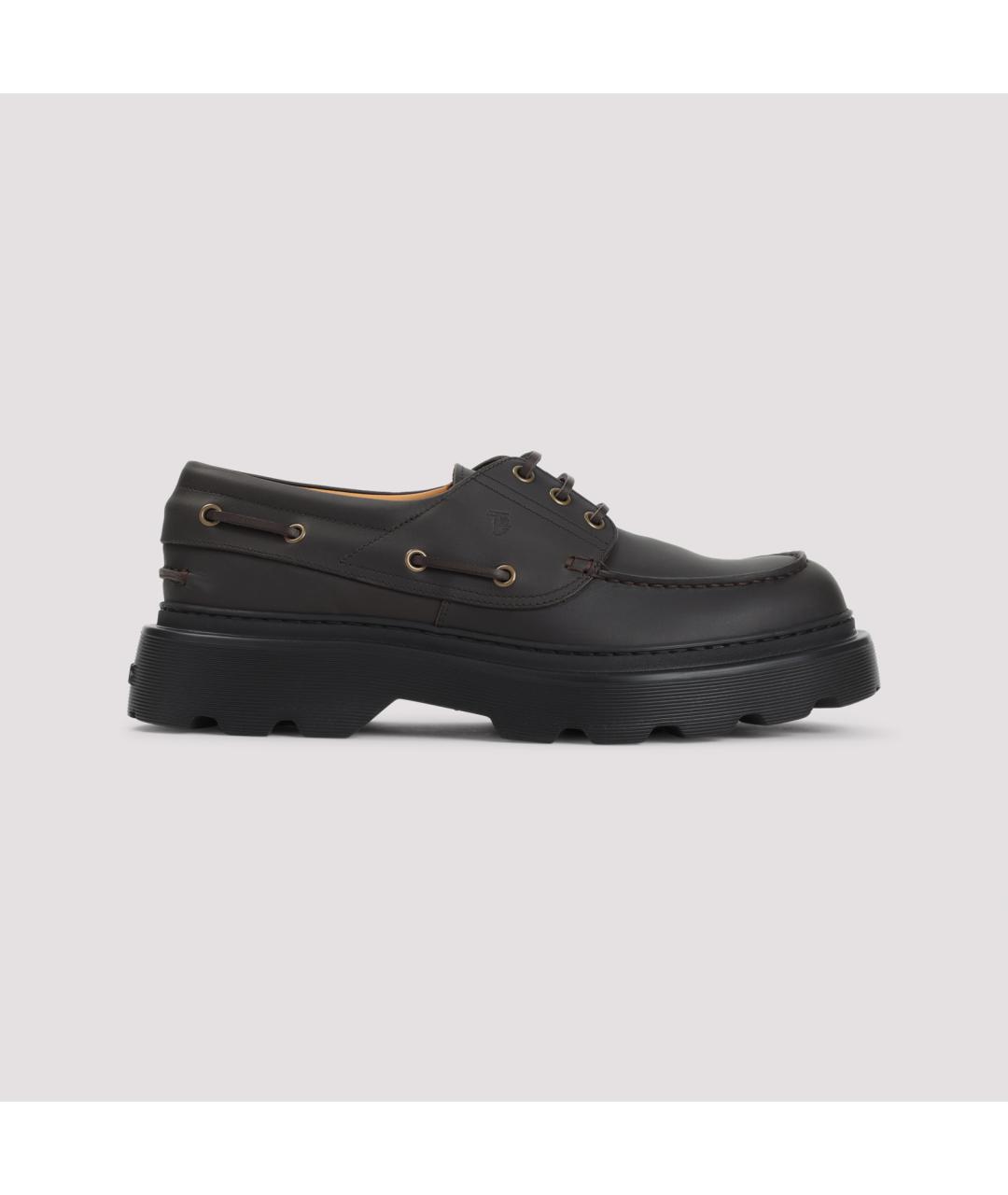 TOD'S Черные кожаные низкие ботинки, фото 3