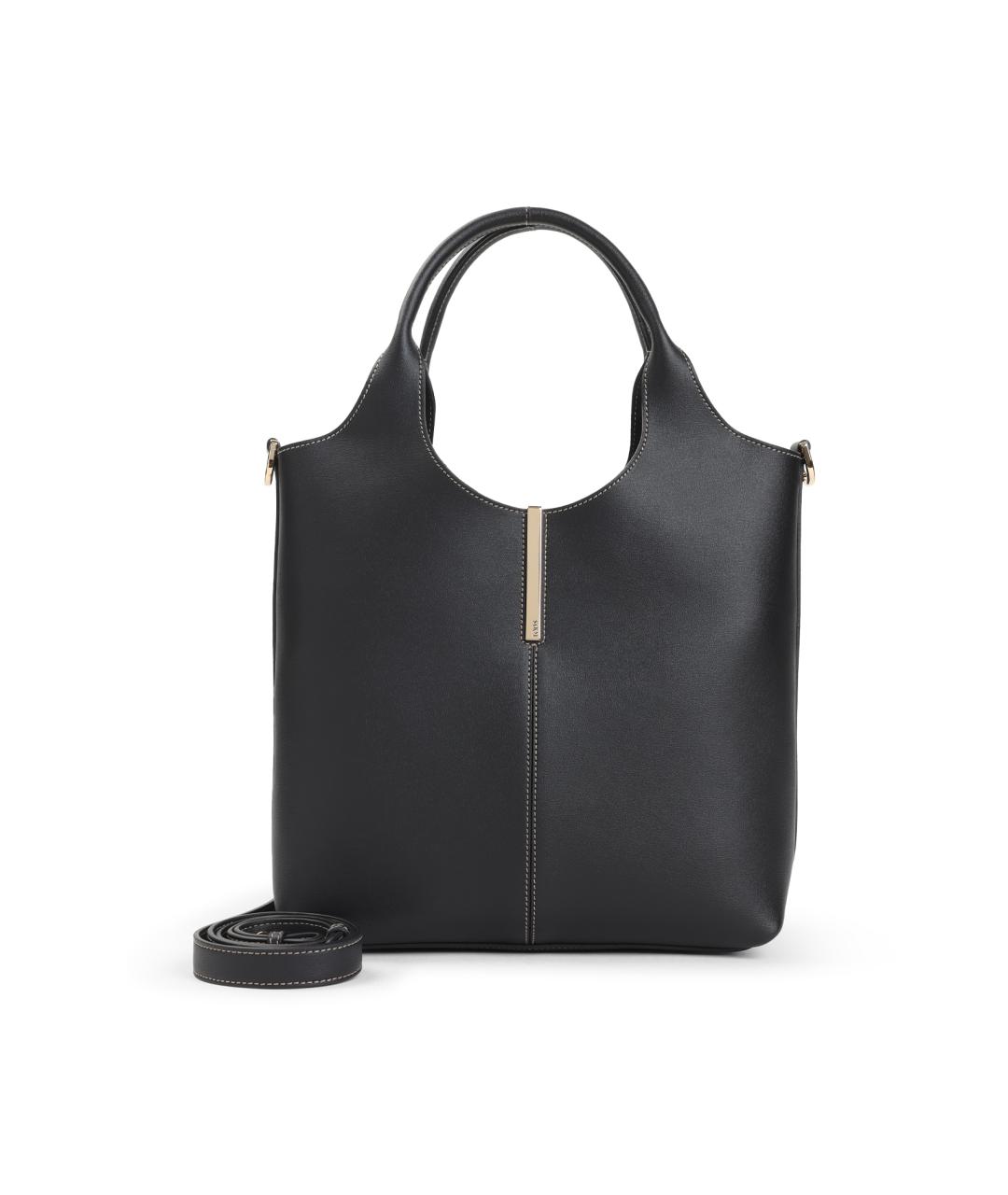 TOD'S Черная кожаная сумка тоут, фото 1