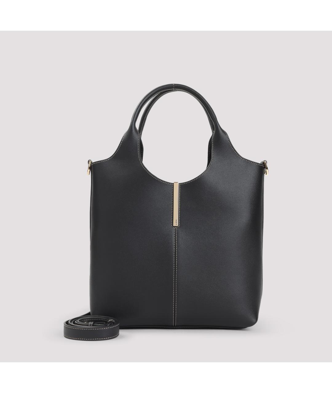 TOD'S Черная кожаная сумка тоут, фото 2