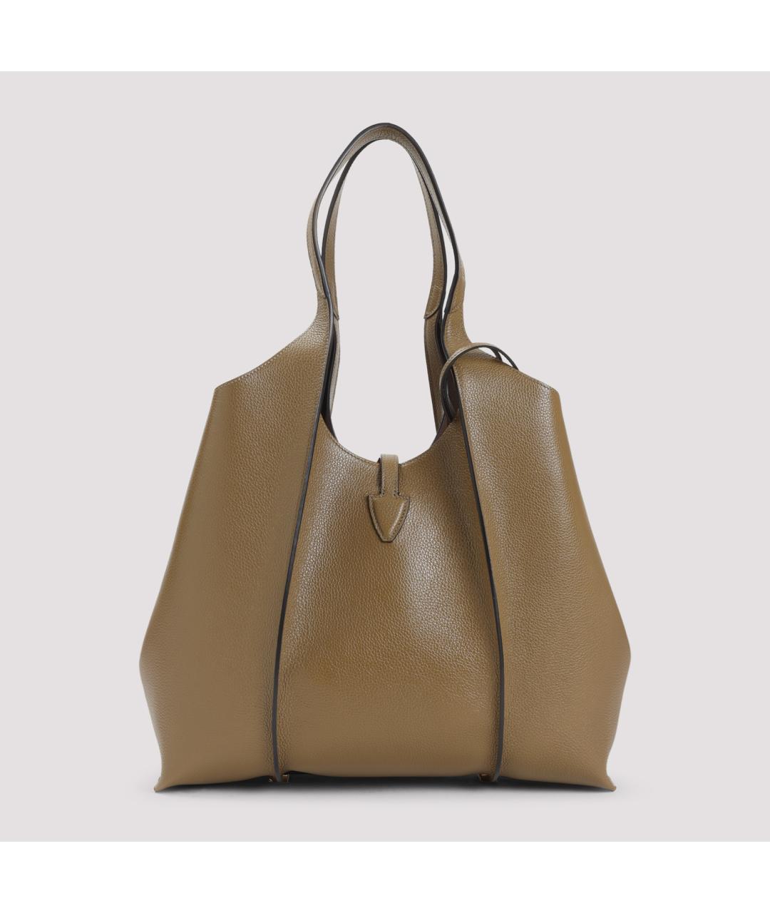 TOD'S Бежевая кожаная сумка тоут, фото 4