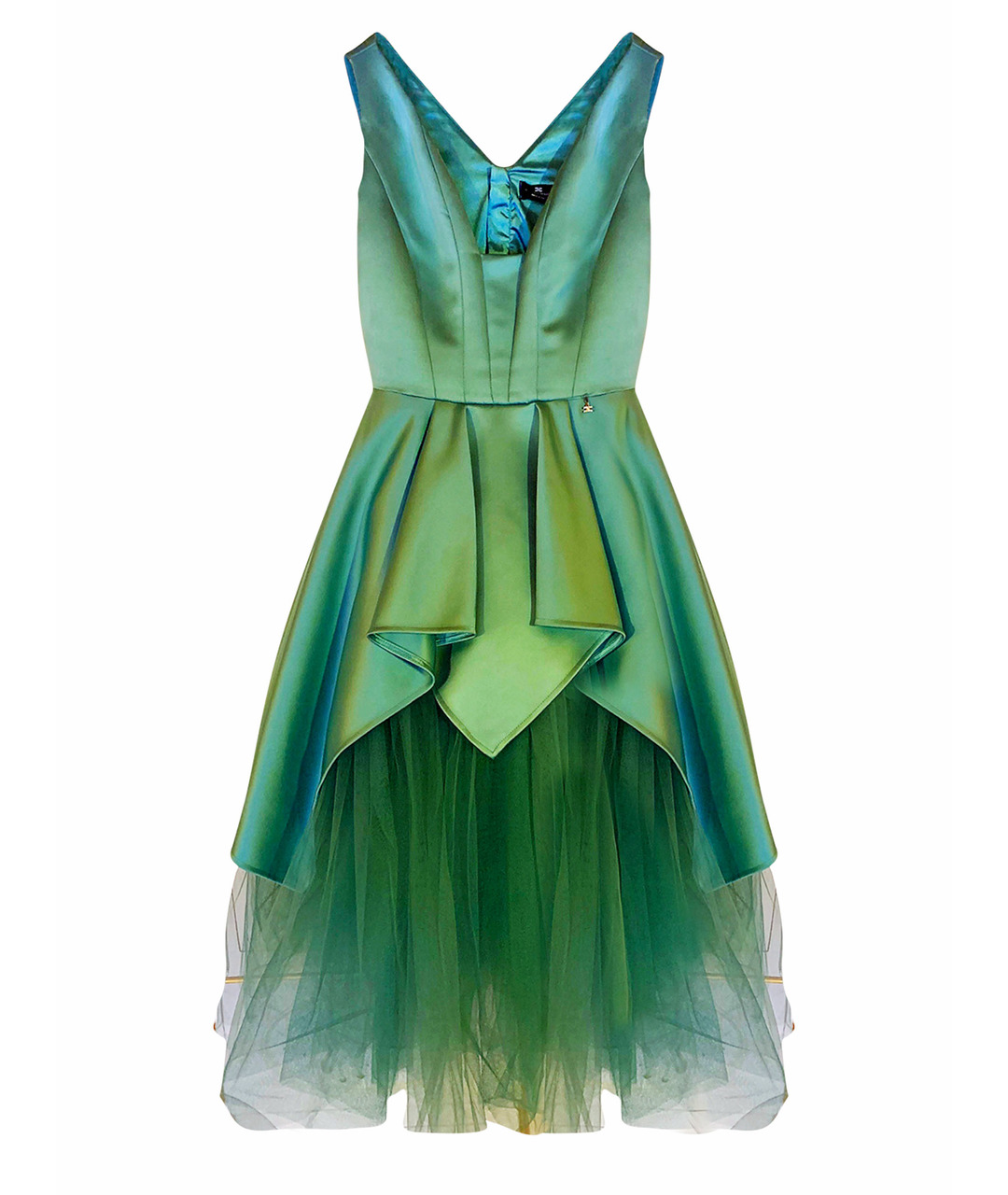 ELISABETTA FRANCHI Бирюзовое полиэстеровое вечернее платье, фото 1