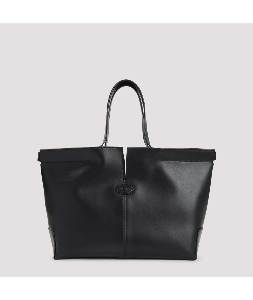 TOD'S Черная кожаная сумка тоут, фото 2