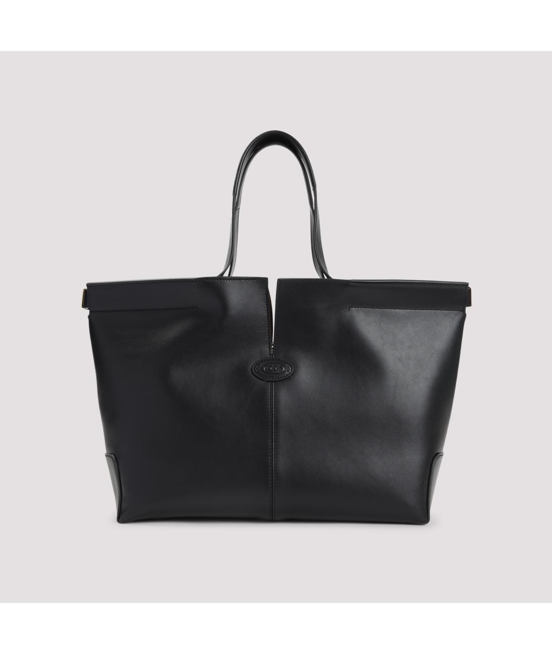 TOD'S Черная кожаная сумка тоут, фото 3