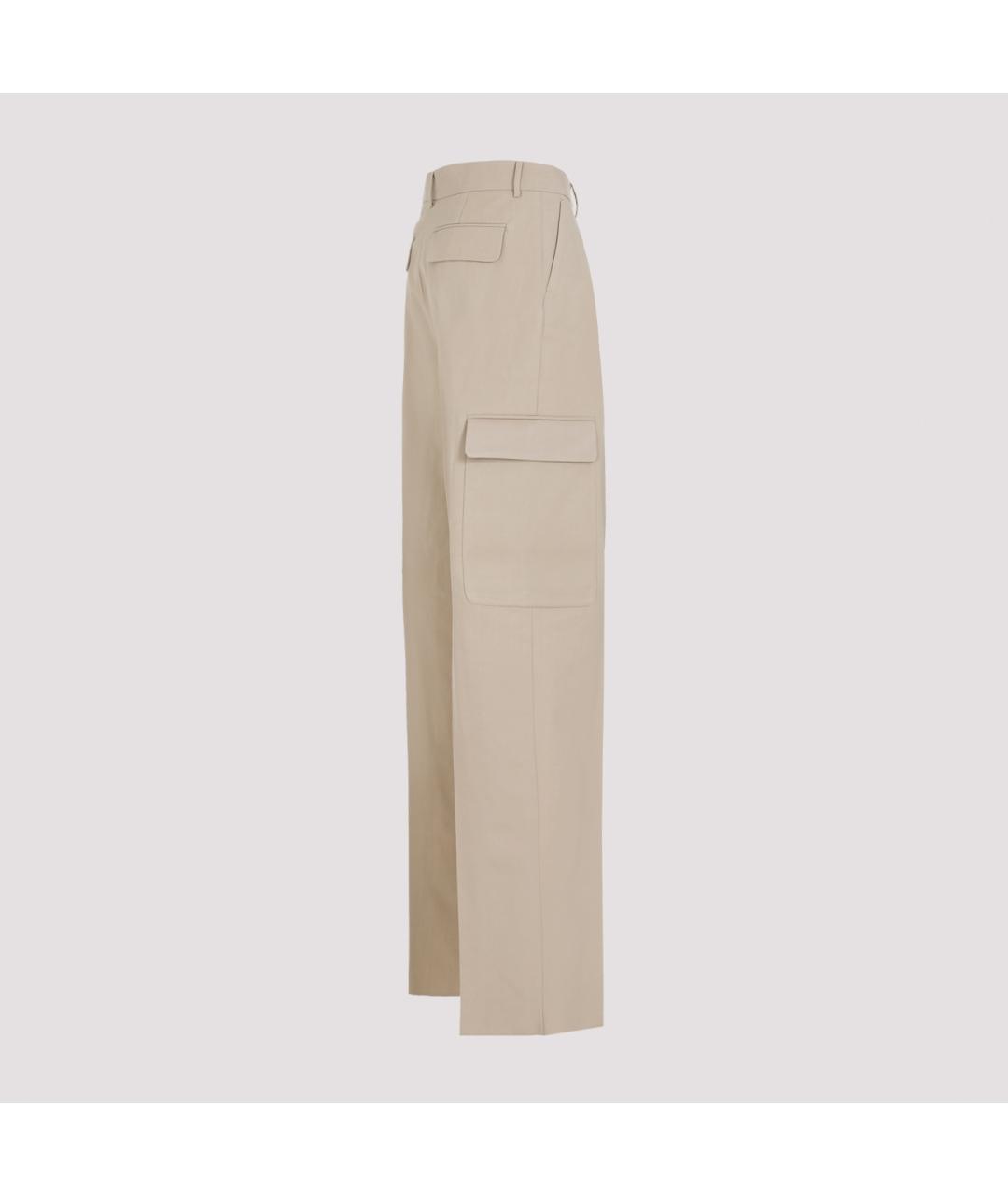 SPORTMAX Бежевые вискозные прямые брюки, фото 5