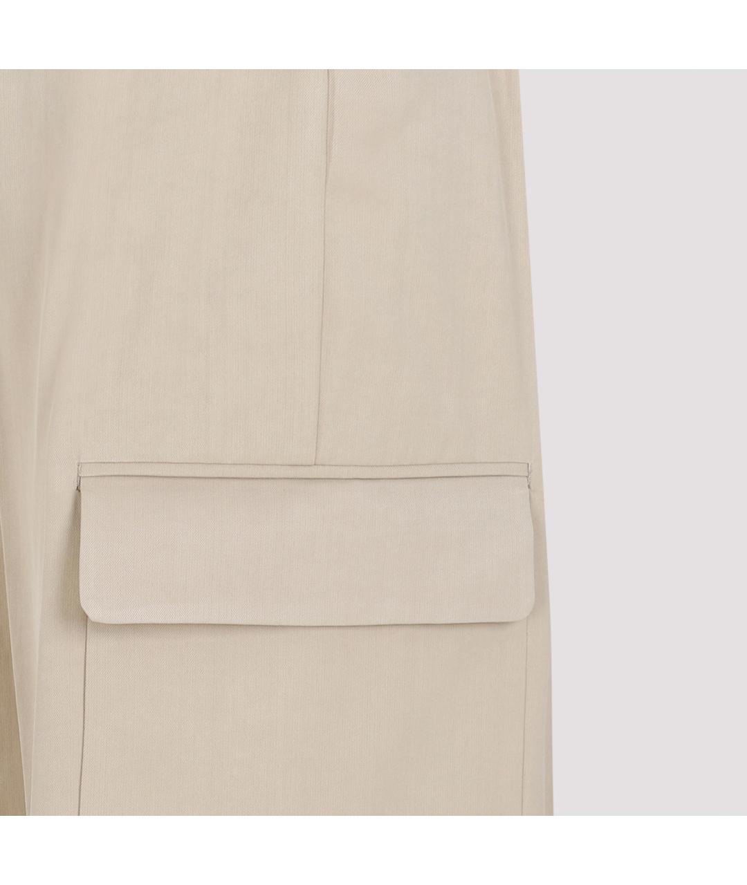 SPORTMAX Бежевые вискозные прямые брюки, фото 6